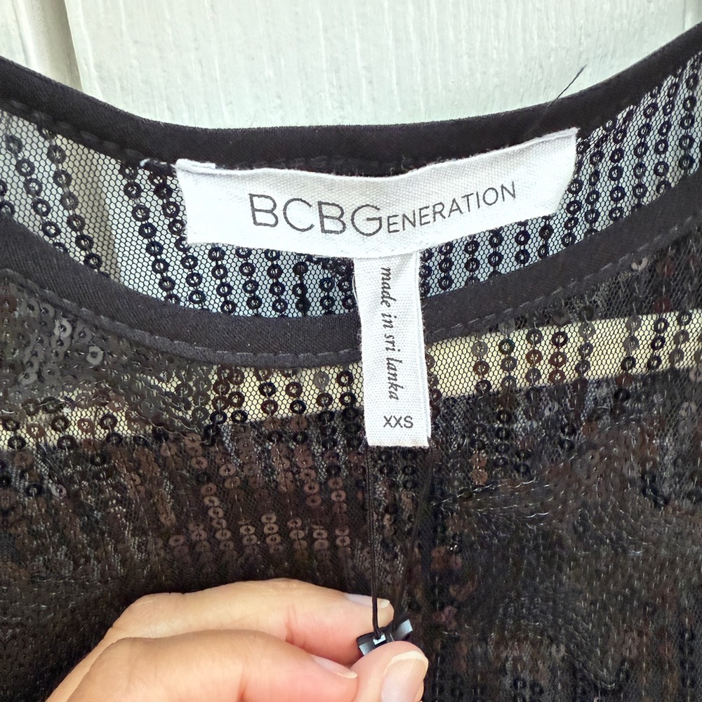 BCBGeneration Black Mini Dress Lentejuelas